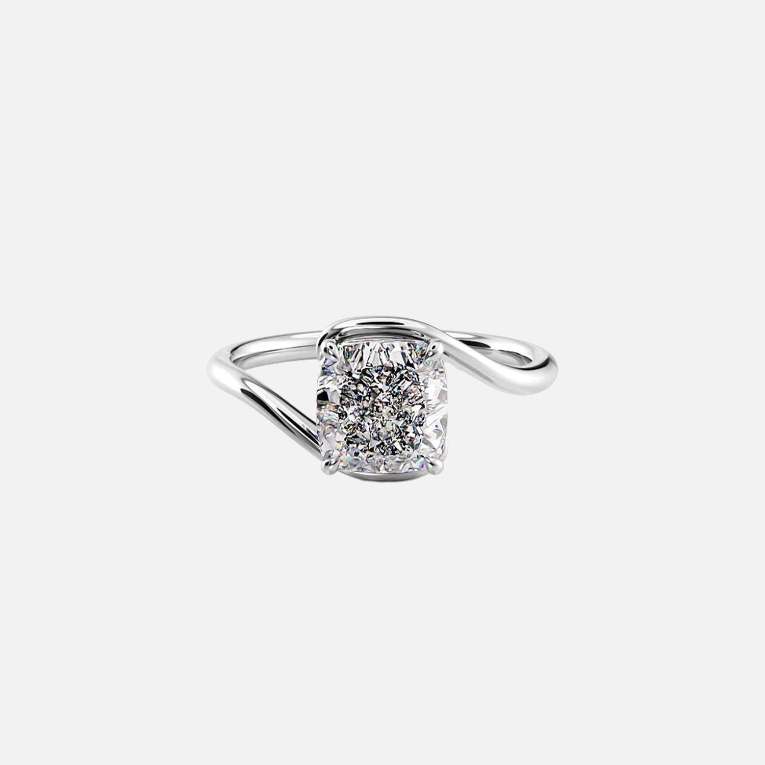  The Solitaire Skyler Cushion Moissanite Ring 14k White Gold 001