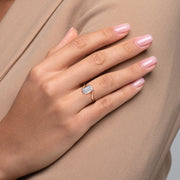  The Solitaire Skyler Emerald Moissanite Ring 14k Rose Gold 003