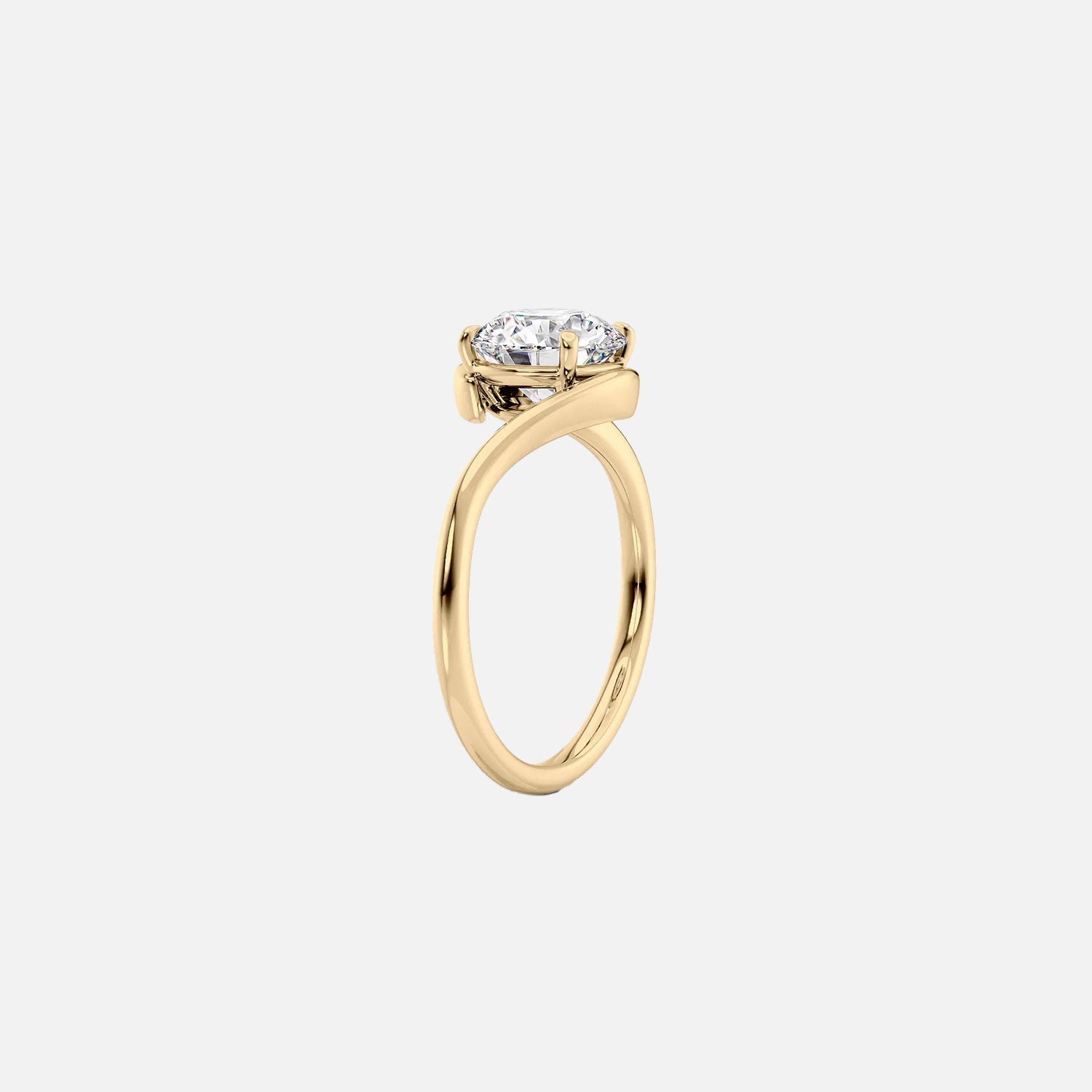  The Solitaire Skyler Emerald Moissanite Ring 14k Yellow Gold 002