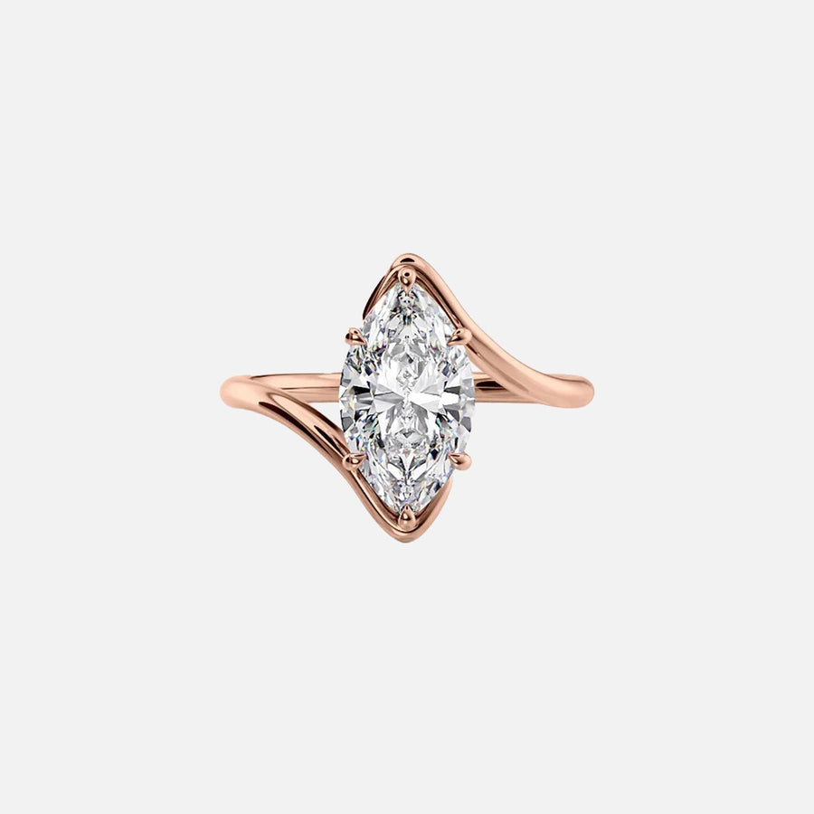  The Solitaire Skyler Marquise Moissanite Ring 14k Rose Gold 001