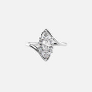  The Solitaire Skyler Marquise Moissanite Ring 18k White Gold 001