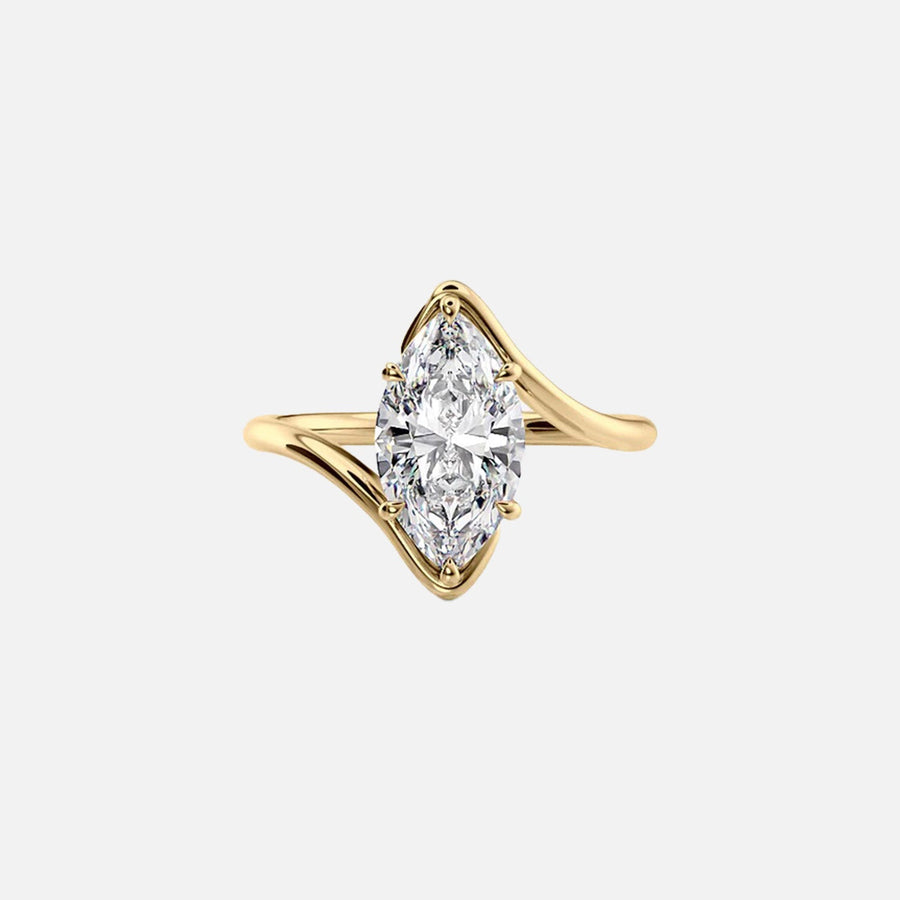  The Solitaire Skyler Marquise Moissanite Ring 18k Yellow Gold 001