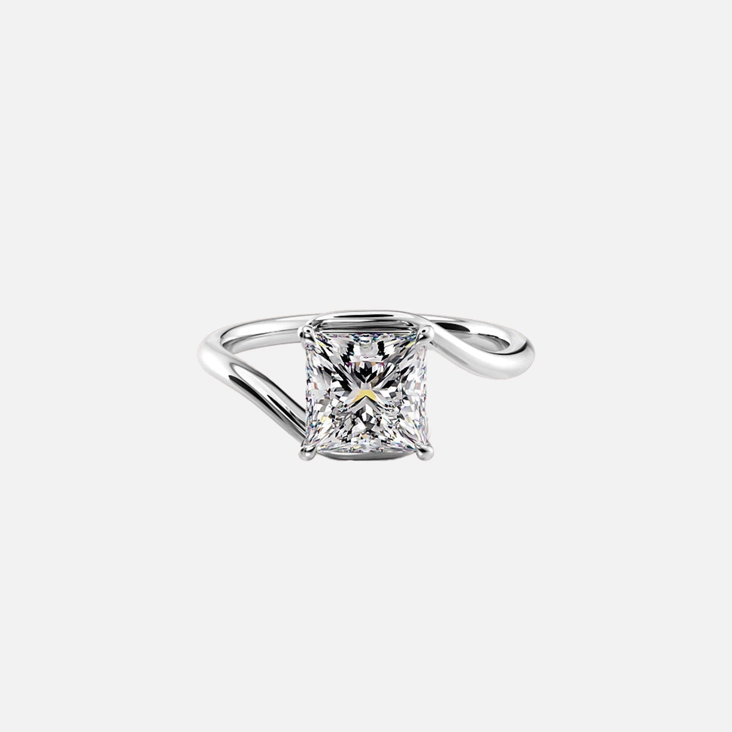  The Solitaire Skyler Princess Moissanite Ring 14k White Gold 001