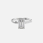  The Stacey Emerald Lab Diamond Ring 14k White Gold 002