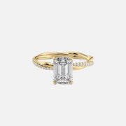  The Stacey Emerald Lab Diamond Ring 18k Yellow Gold 002