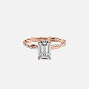  The Stacey Emerald Moissanite Ring 14k Rose Gold 001
