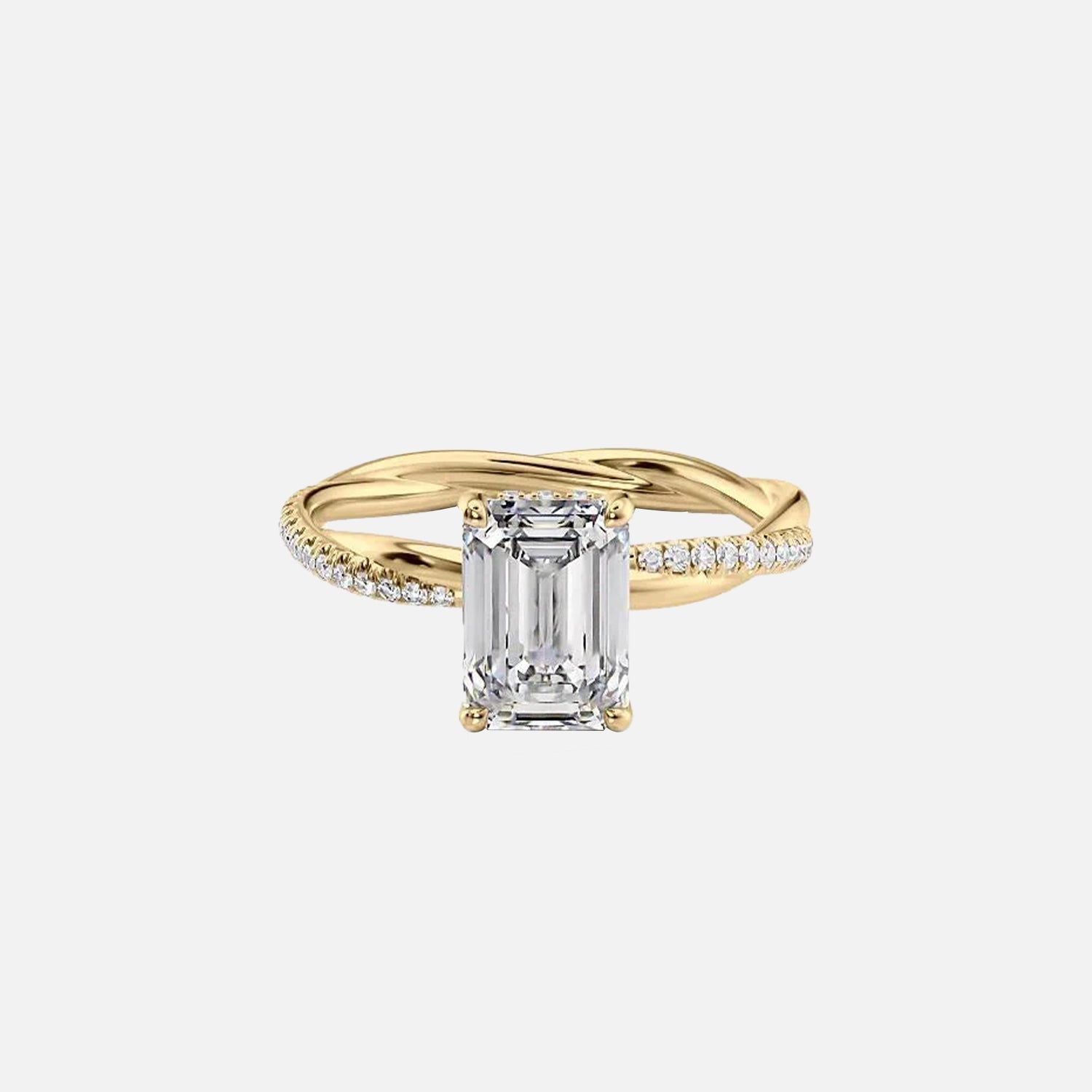 The Stacey Emerald Moissanite Ring 14k Yellow Gold 001