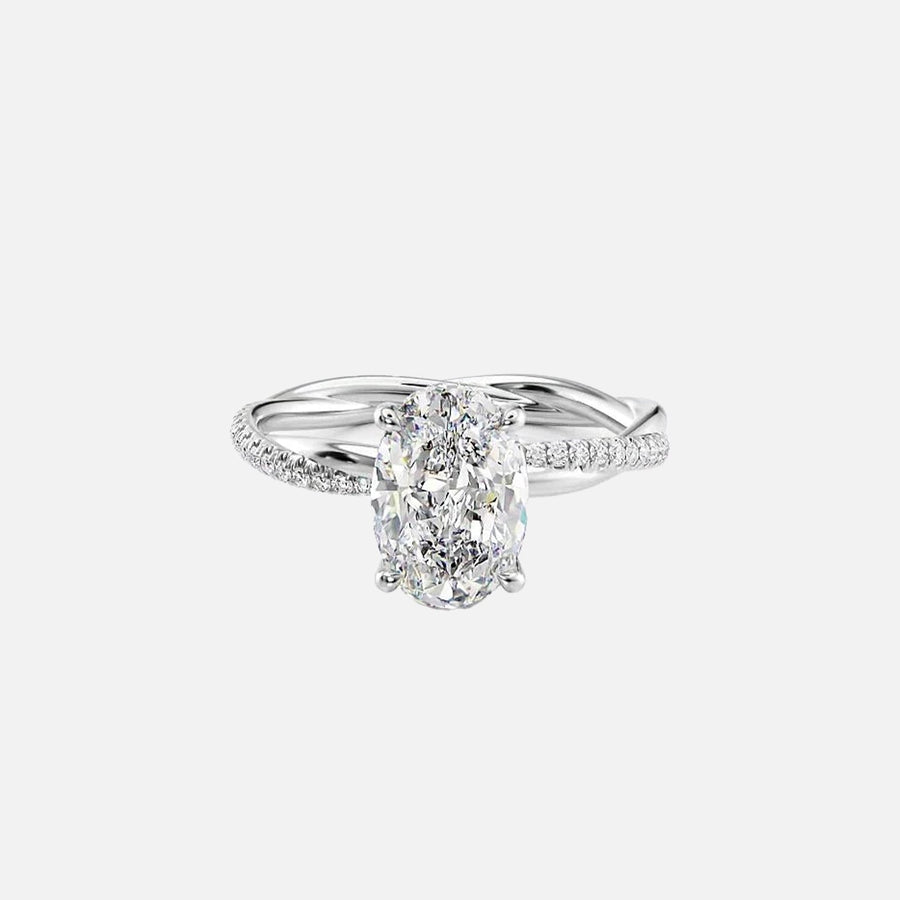 The Stacey Oval Lab Diamond Ring 14k White Gold 001