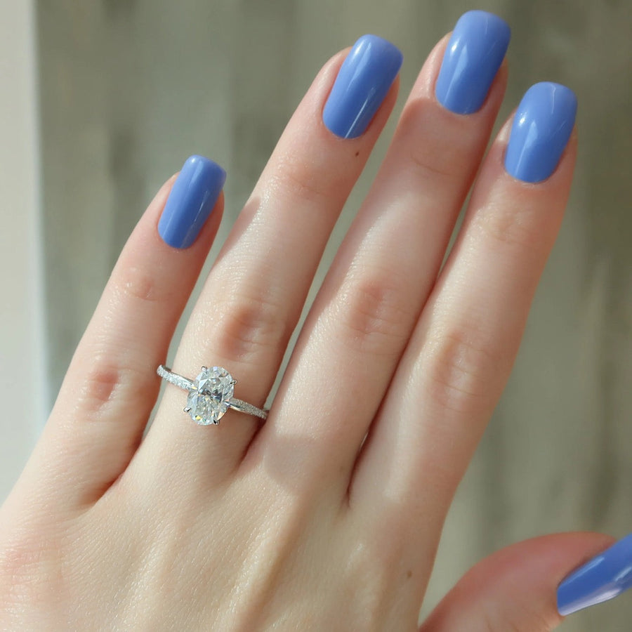  The Stacey Oval Lab Diamond Ring 14k White Gold 003