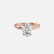  The Stacey Oval Moissanite Ring 14k Rose Gold 001