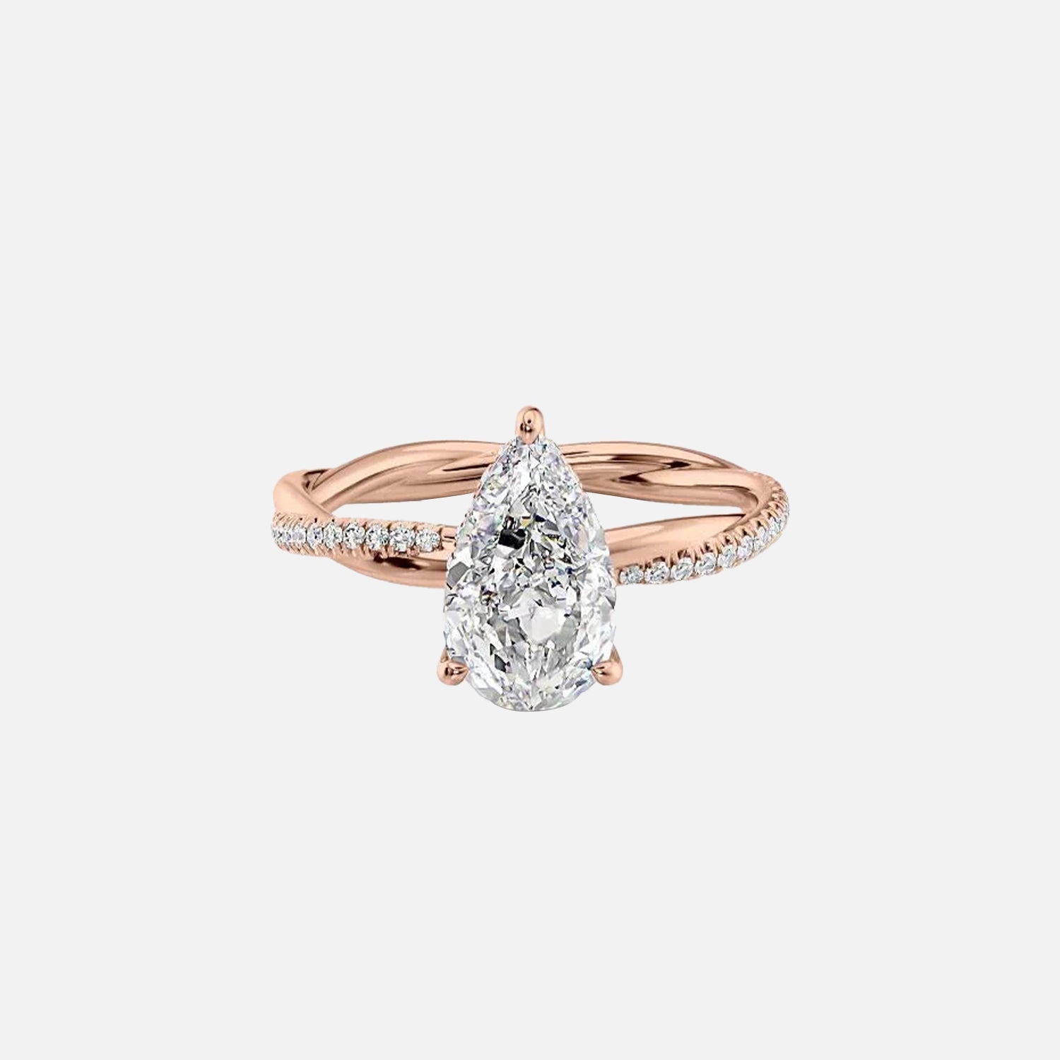  The Stacey Pear Lab Diamond Ring 14k Rose Gold 002