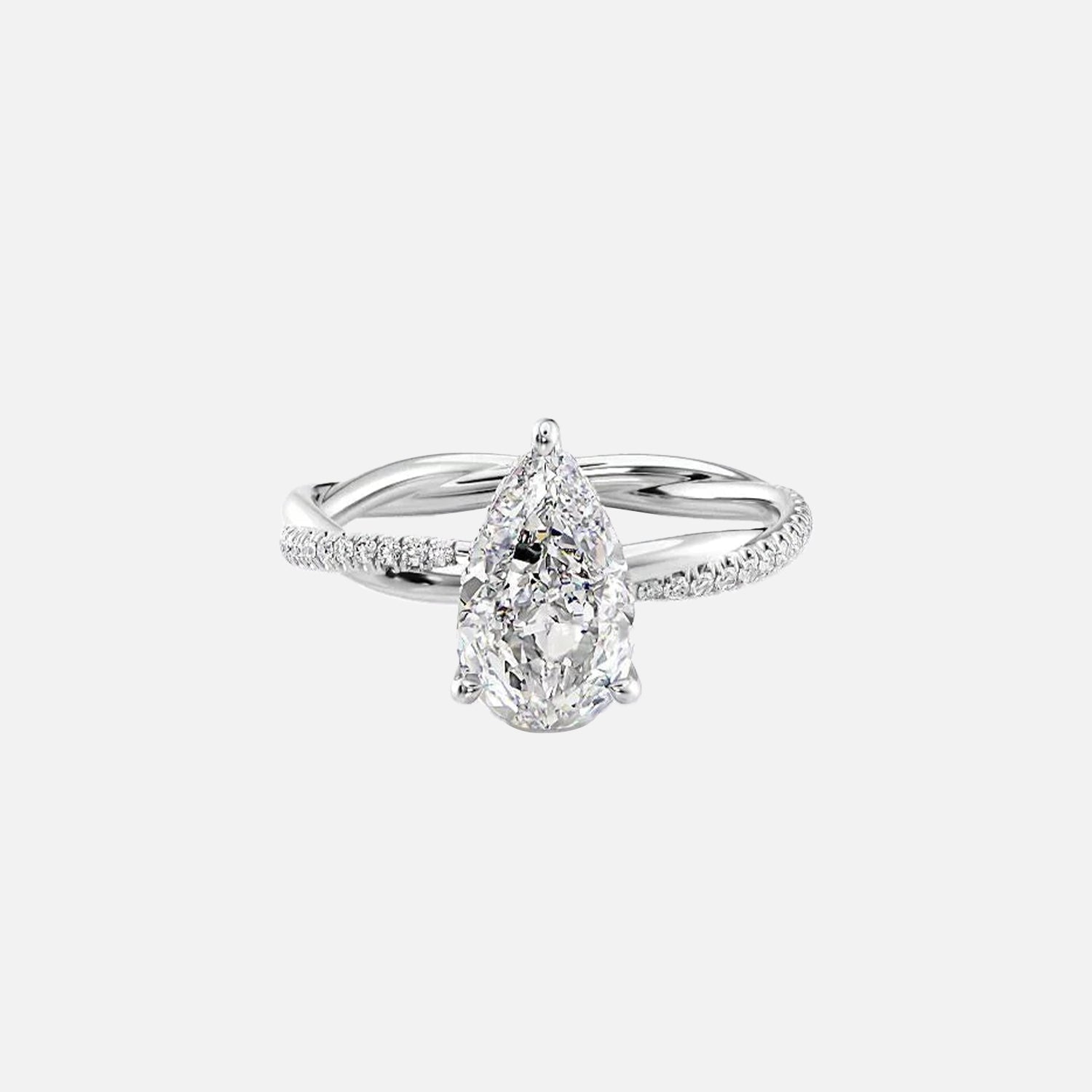  The Stacey Pear Lab Diamond Ring 14k White Gold 002
