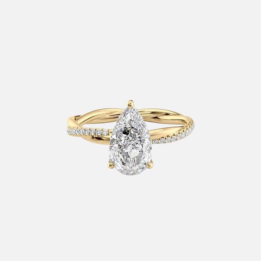 The Stacey Pear Lab Diamond Ring 14k Yellow Gold 001