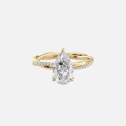 The Stacey Pear Lab Diamond Ring 18k Yellow Gold 001