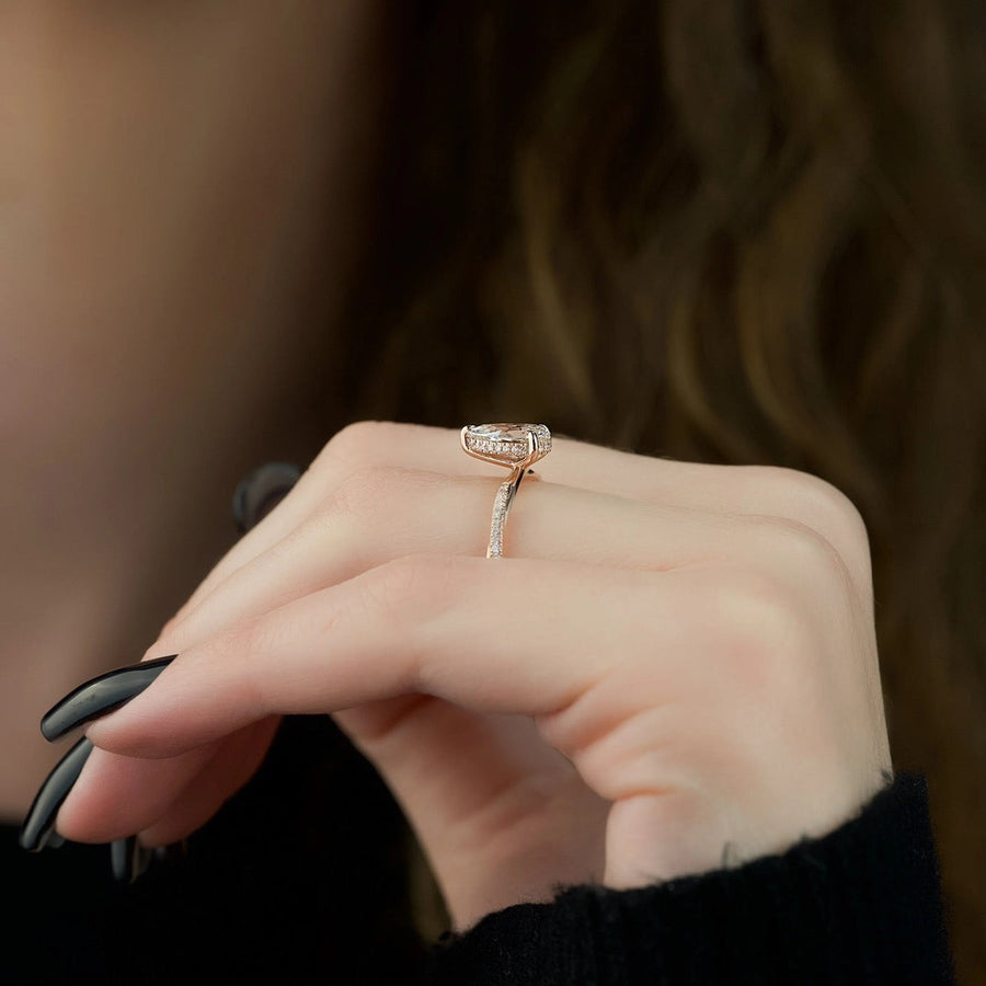  The Stacey Pear Moissanite Ring 14k Rose Gold 004 Final