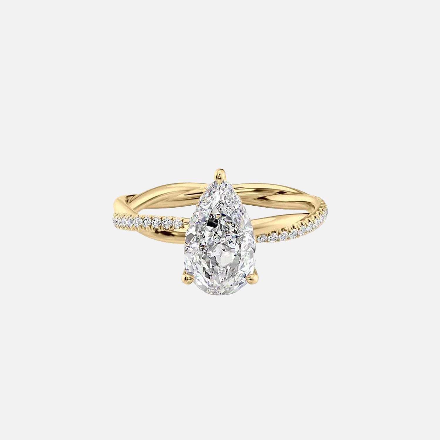 The Stacey Pear Moissanite Ring 14k Yellow Gold 001