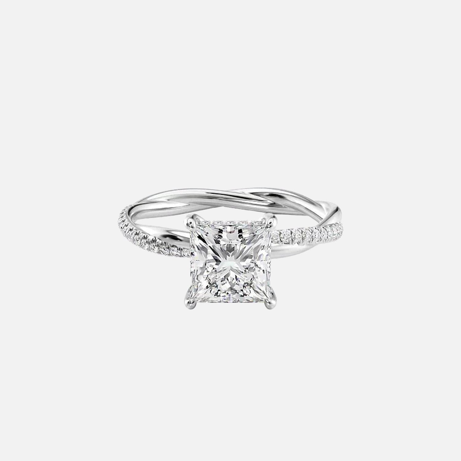  The Stacey Princess Lab Diamond Ring 14k White Gold 001