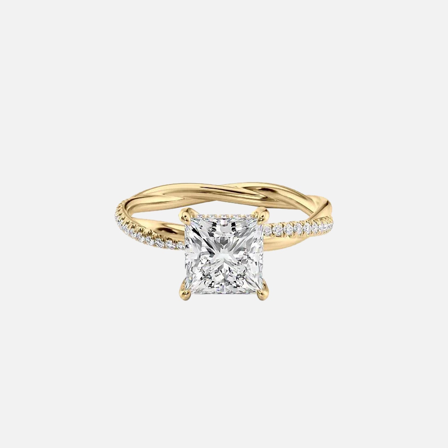 The Stacey Princess Lab Diamond Ring 14k Yellow Gold 001