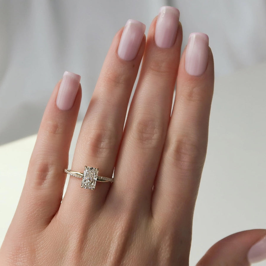  The Stacey Radiant Moissanite Ring 14k Yellow Gold 003
