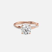  The Stacey Round Lab Diamond Ring 14k Rose Gold 001