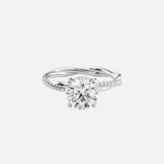  The Stacey Round Lab Diamond Ring 14k White Gold 001
