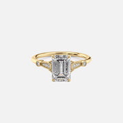 The Stephanie Emerald Moissanite Ring 14k Yellow Gold 001