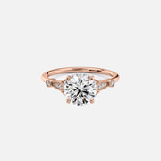  The Stephanie Round Moissanite Ring 14k Rose Gold 001