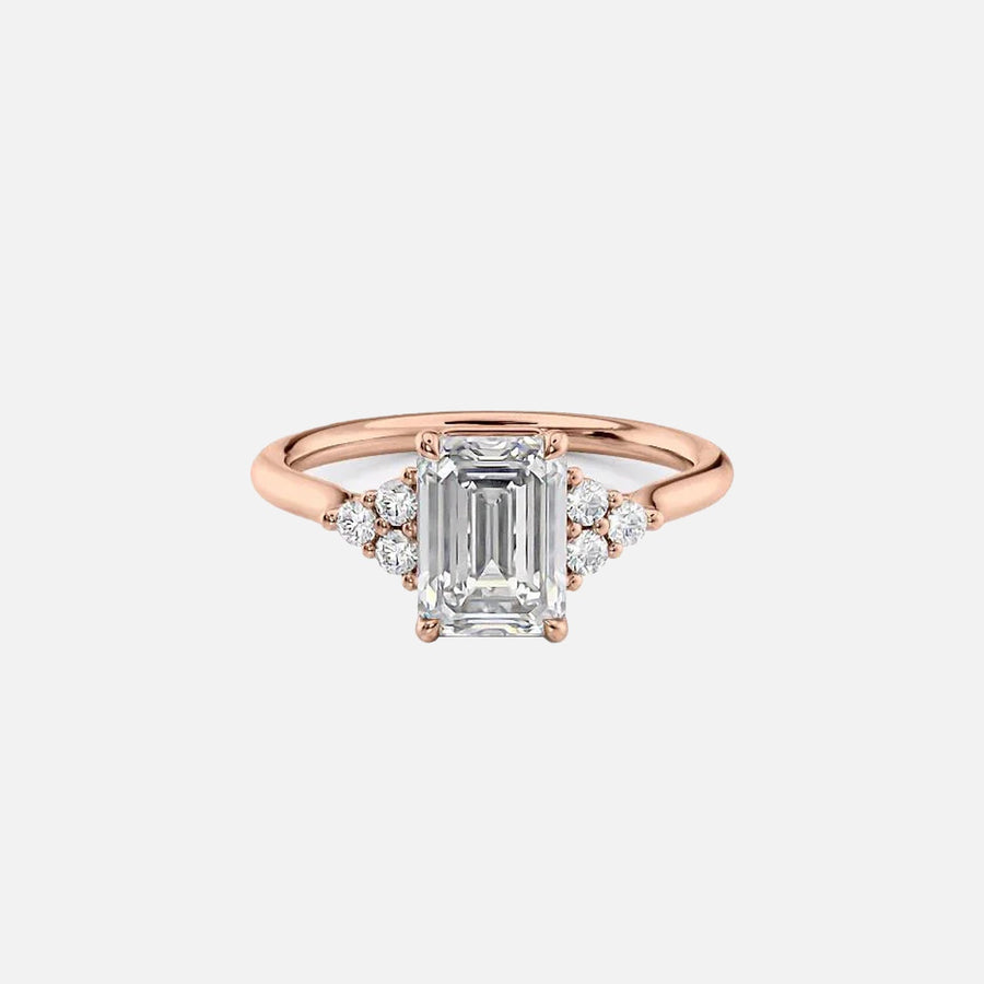 The Summer Emerald Side Stone Moissanite Ring - KNT - Engagement Rings, Wedding Bands & Fine Jewelry