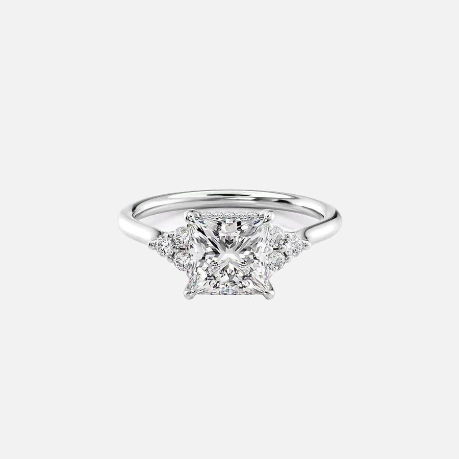 The Summer Princess Side Stone Moissanite Ring - KNT - Engagement Rings, Wedding Bands & Fine Jewelry