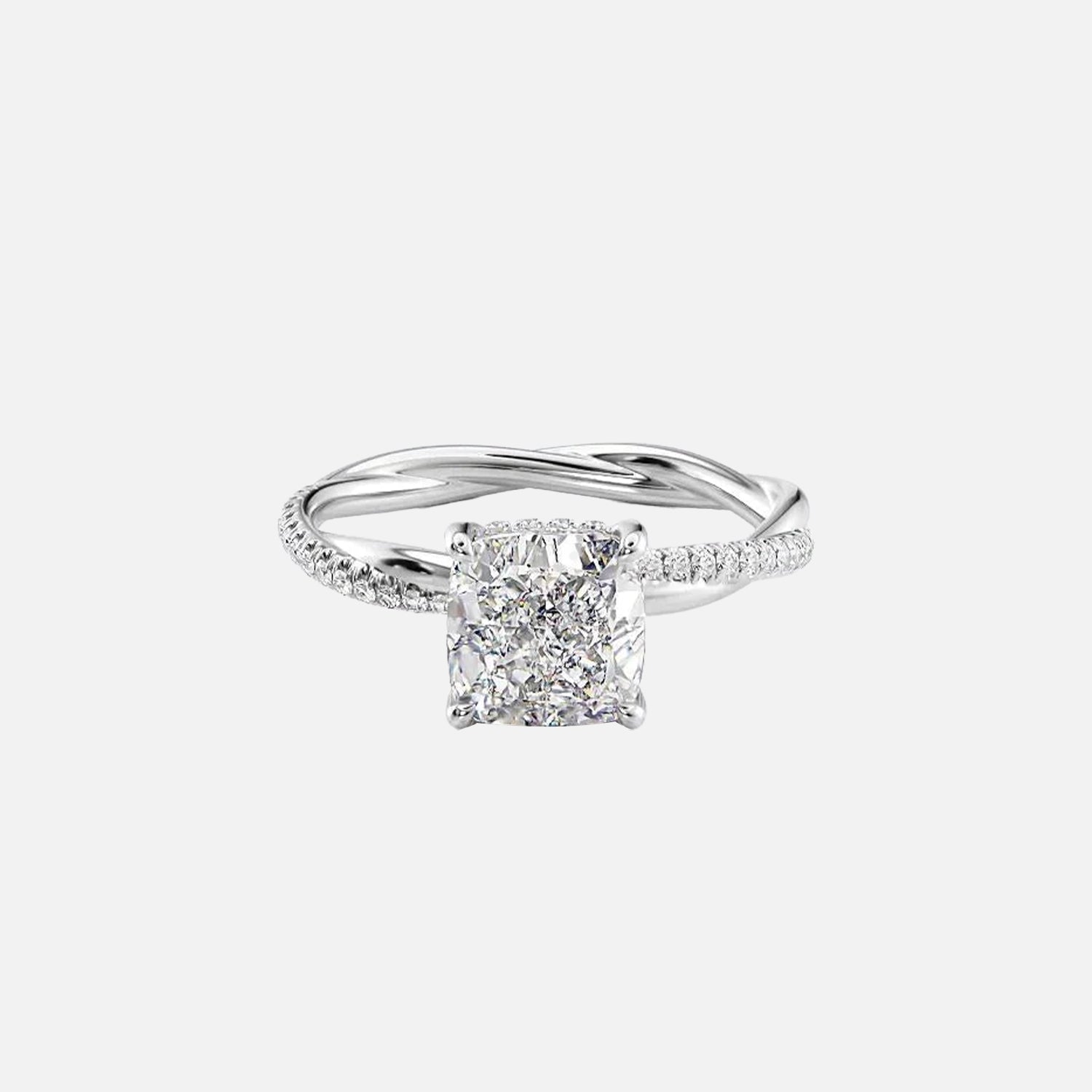 The Sunny Cushion Pave Moissanite Ring - KNT - Engagement Rings, Wedding Bands & Fine Jewelry