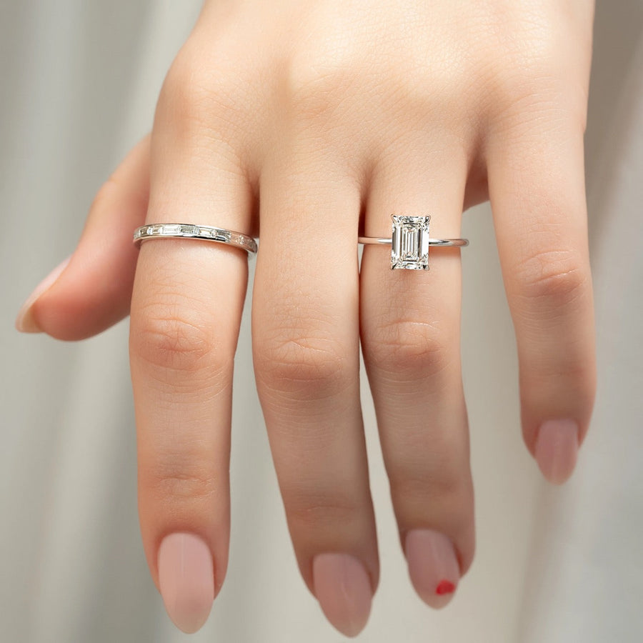 The Sydney Emerald Solitaire Moissanite Ring - KNT - Engagement Rings, Wedding Bands & Fine Jewelry