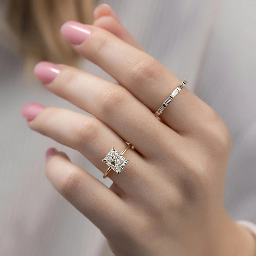 The Sydney Radiant Solitaire Moissanite Ring - KNT - Engagement Rings, Wedding Bands & Fine Jewelry