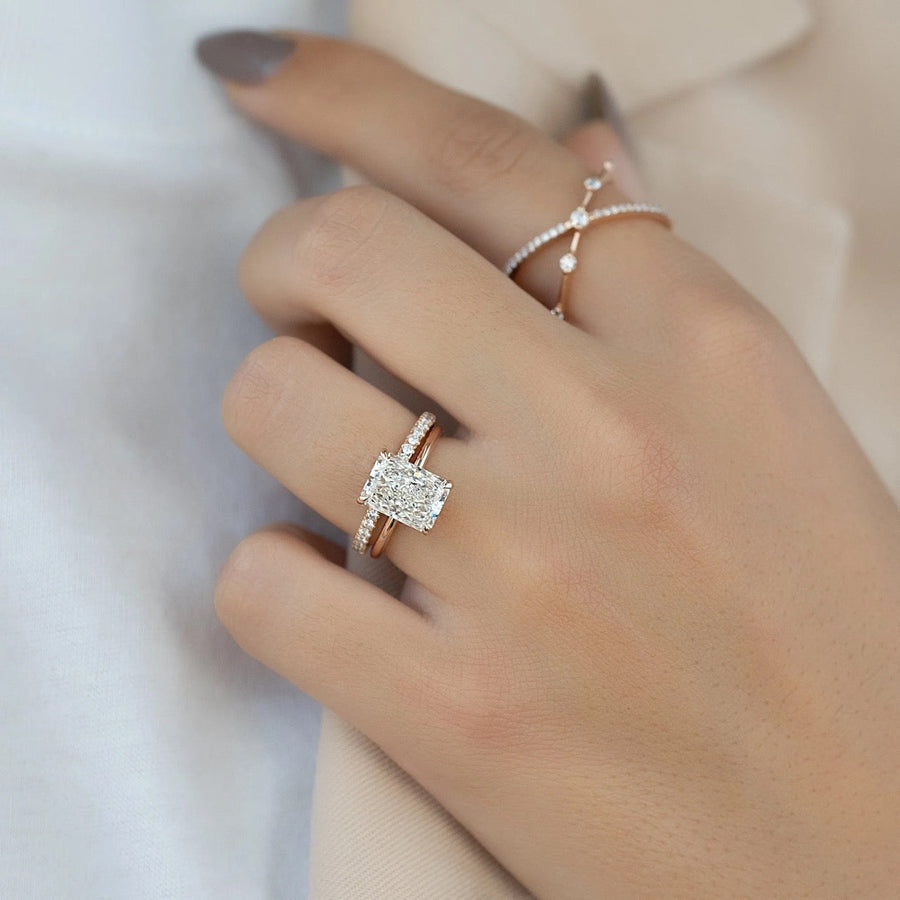 The Sydney Radiant Solitaire Moissanite Ring - KNT - Engagement Rings, Wedding Bands & Fine Jewelry