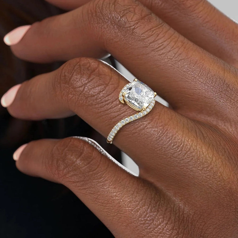 The Sylvia Cushion Pave Moissanite Ring - KNT - Engagement Rings, Wedding Bands & Fine Jewelry