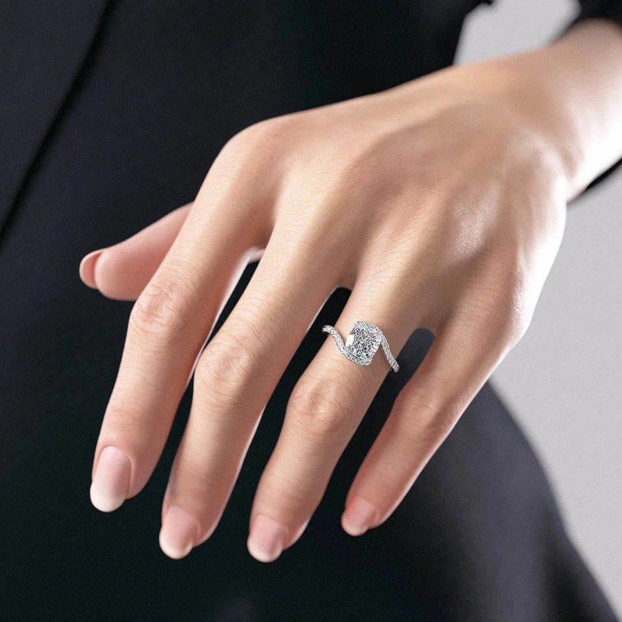 The Sylvia Cushion Pave Moissanite Ring - KNT - Engagement Rings, Wedding Bands & Fine Jewelry