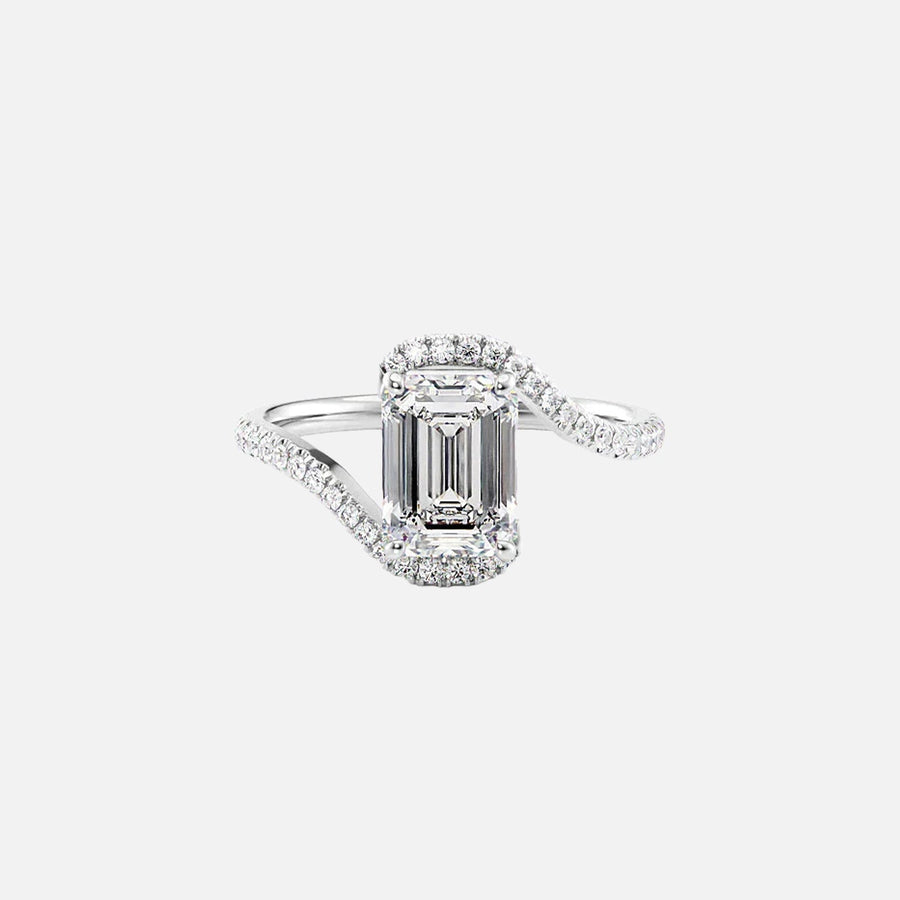 The Sylvia Emerald Pave Moissanite Ring - KNT - Engagement Rings, Wedding Bands & Fine Jewelry