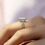  The Textured Twig Emerald Lab Diamond Ring 14k White Gold 004 Final