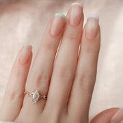  The Textured Twig Marquise Lab Diamond Ring 14k Rose Gold 003