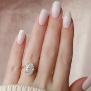  The Textured Twig Oval Lab Diamond Ring 14k Rose Gold 003