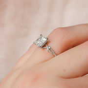  The Textured Twig Princess Lab Diamond Ring 14k White Gold 003