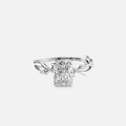  The Textured Twig Radiant Lab Diamond Ring 18k White Gold 001