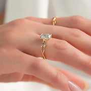  The Textured Twig Radiant Lab Diamond Ring 18k Yellow Gold 004 Final