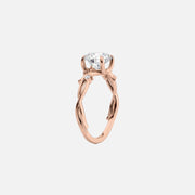  The Textured Twig Round Lab Diamond Ring 14k Rose Gold 002