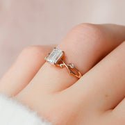  The Textured Twig Textured Emerald Moissanite Ring 18k Rose Gold 004 Final