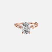  The Textured Twig Textured Oval Moissanite Ring 18k Rose Gold 001