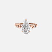  The Textured Twig Textured Pear Moissanite Ring 18k Rose Gold 001