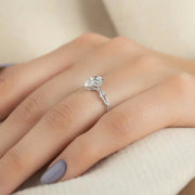  The Textured Twig Textured Pear Moissanite Ring 18k White Gold 004