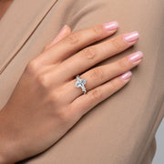  The Three Stone Twig Marquise Lab Diamond Ring 14k White Gold 003