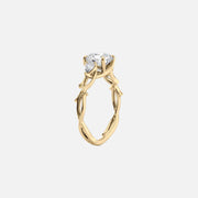  The Three Stone Twig Radiant Lab Diamond Ring 14k Yellow Gold 002