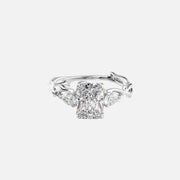  The Three Stone Twig Radiant Lab Diamond Ring 18k White Gold 001